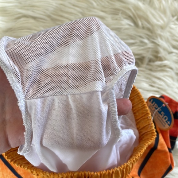 Kidgets orange yellow black striped boys swim trunks swimsuit board shorts SZ 2T - Picture 9 of 17